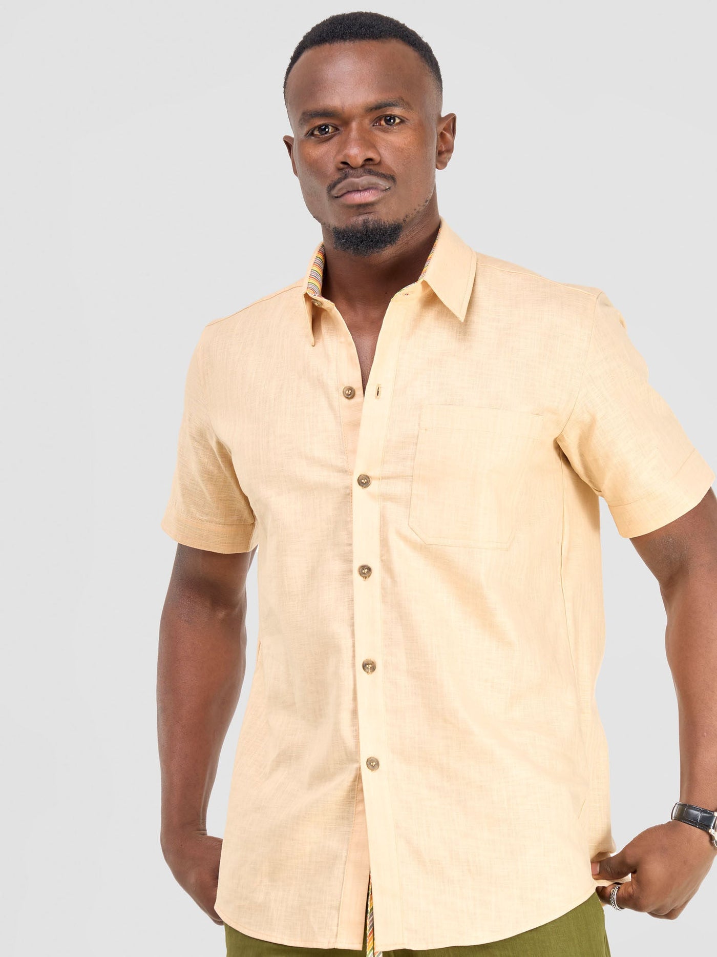 Savannah Men's Short Sleeve Shirt - Beige