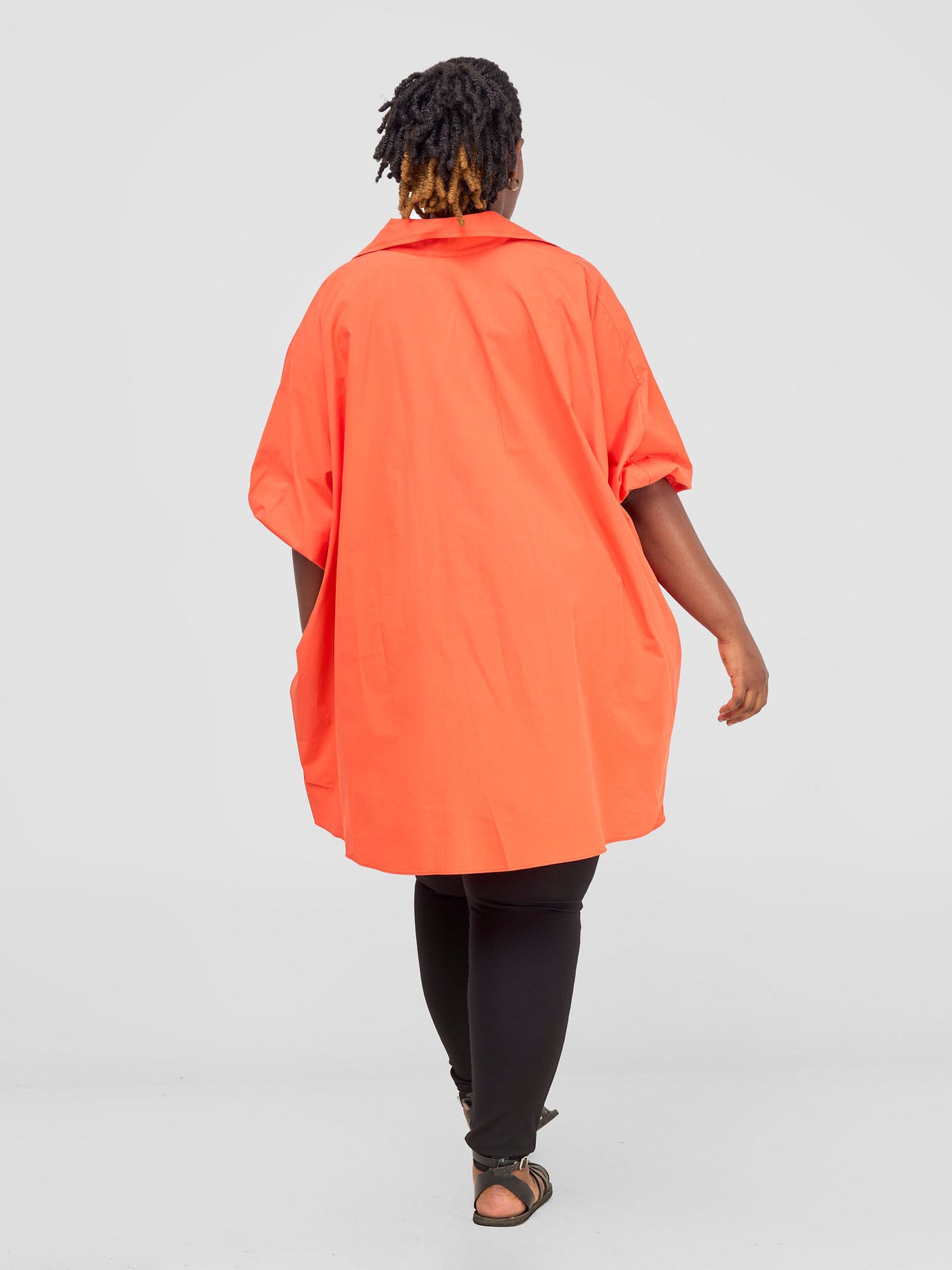 Safari Nimali High Low Tunic Top - Orange