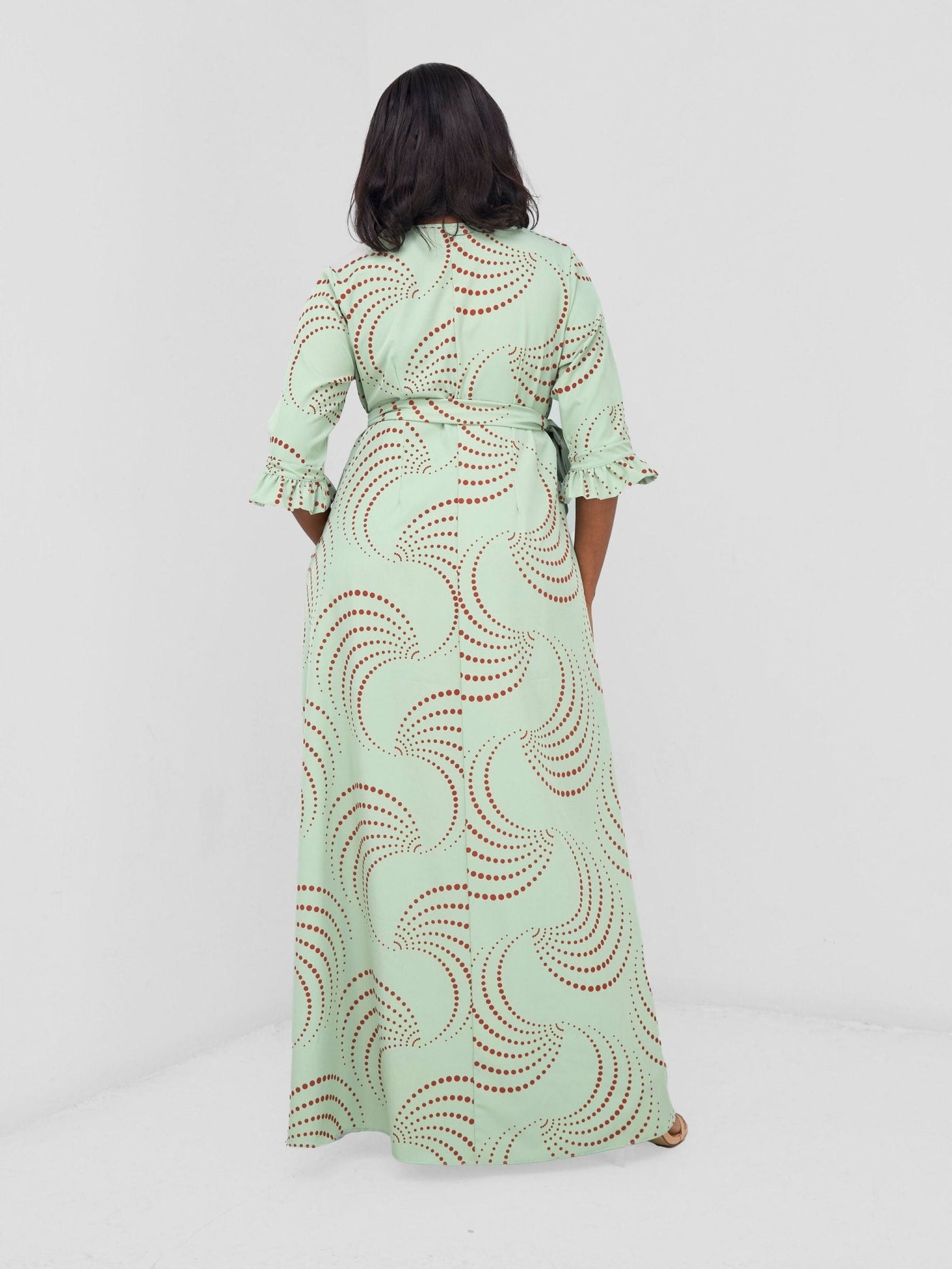 Vivo Nasinka Maxi Shirt Dress - Olive / Rust Sinka Print - Shopzetu