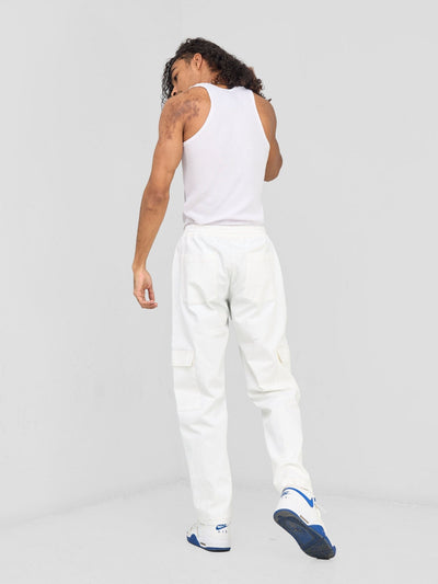 Zoya Banda Men's Cargo Pants - White - Shopzetu