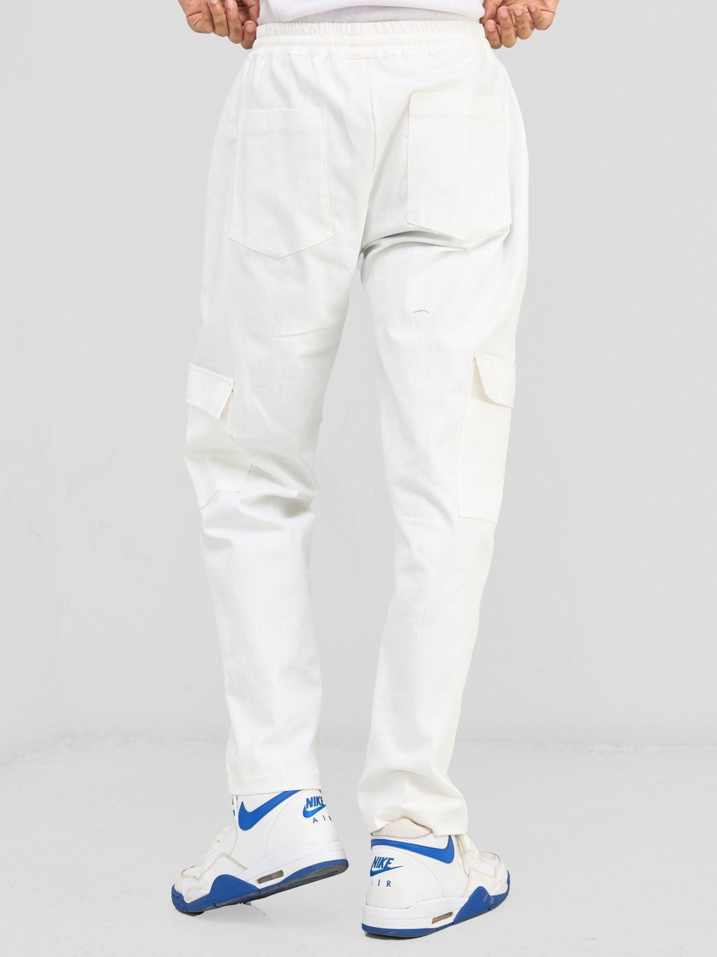 Zoya Banda Men's Cargo Pants - White - Shopzetu