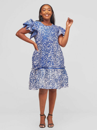 The Fashion Frenzy Prints Dotted Shift Dress - Blue - Shopzetu