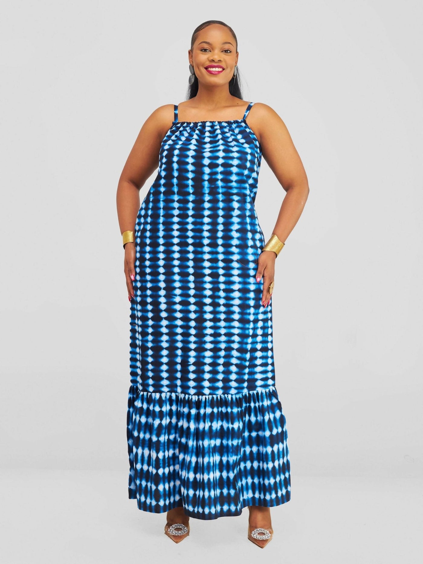 Letaj Fabtory African Adina Dress - Blue - Shopzetu