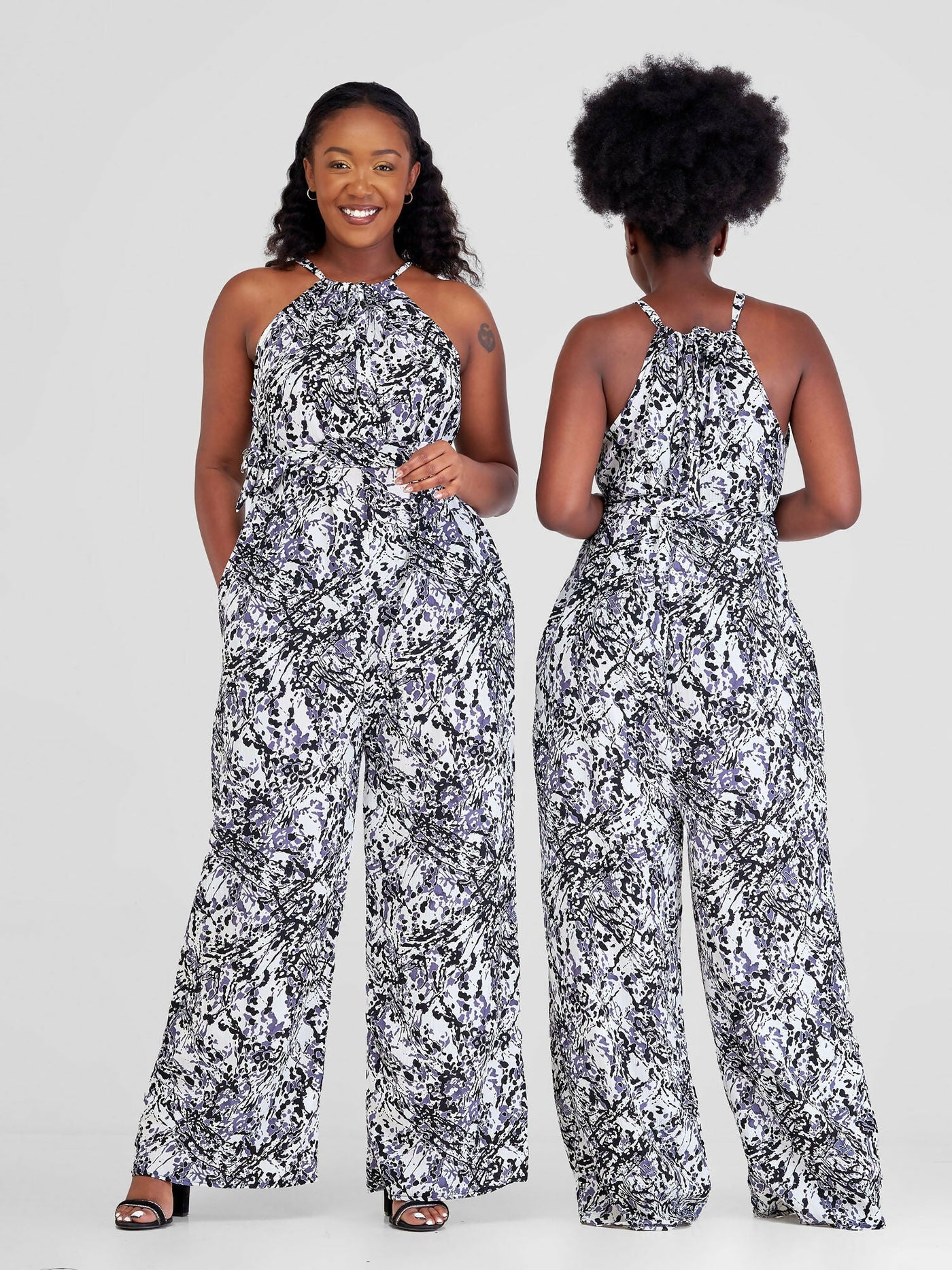 Smash By Kaly Extra Breeze Floral Jumpsuit - Blue / White Print