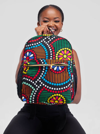 Ankara Artifacts Sleek Thandi Backpacks - Multicolored