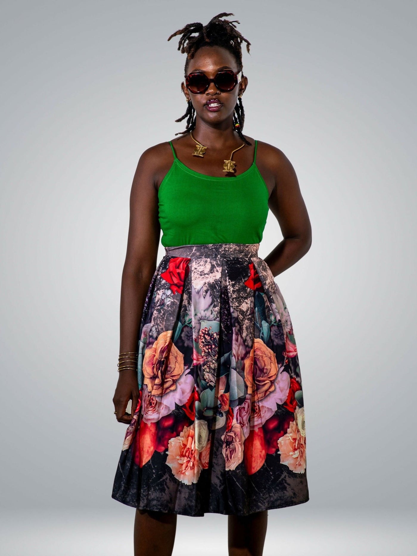 The Innovators Closet Round Skirt - Floral - Shopzetu