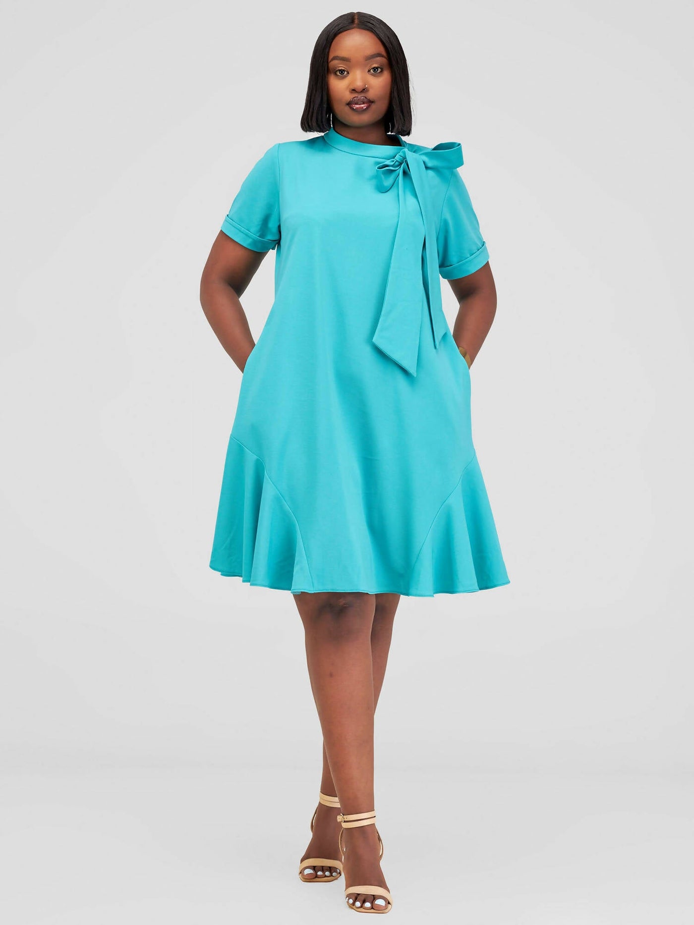 WCS Mariste Foi Shift Dress - Teal - Shopzetu