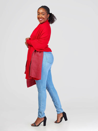 Anel's Knitwear Sassy Shawl - Red - Shopzetu