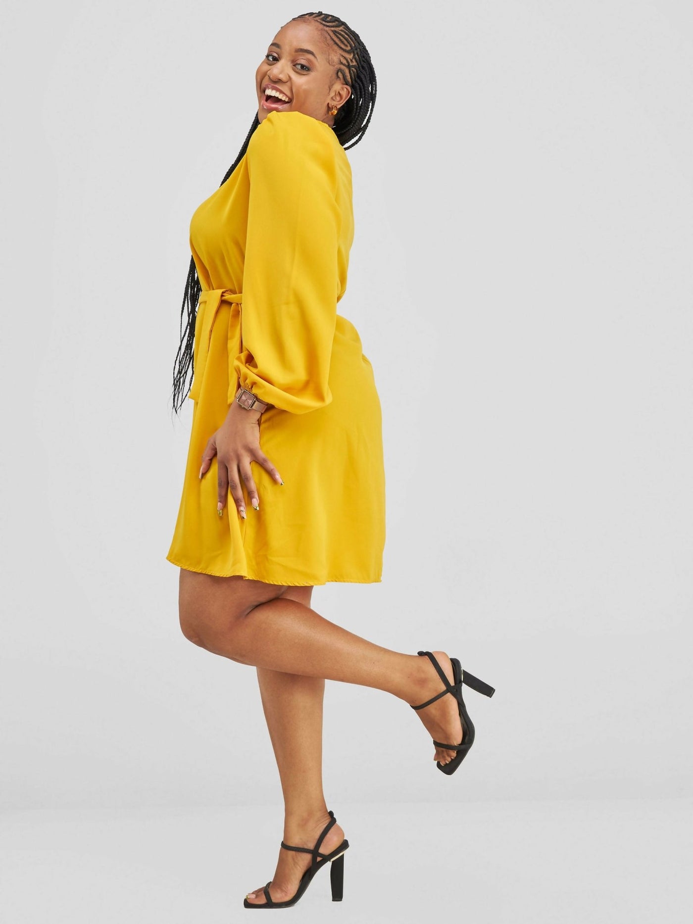 Lizola Chiasoka Shift Dress - Yellow - Shopzetu