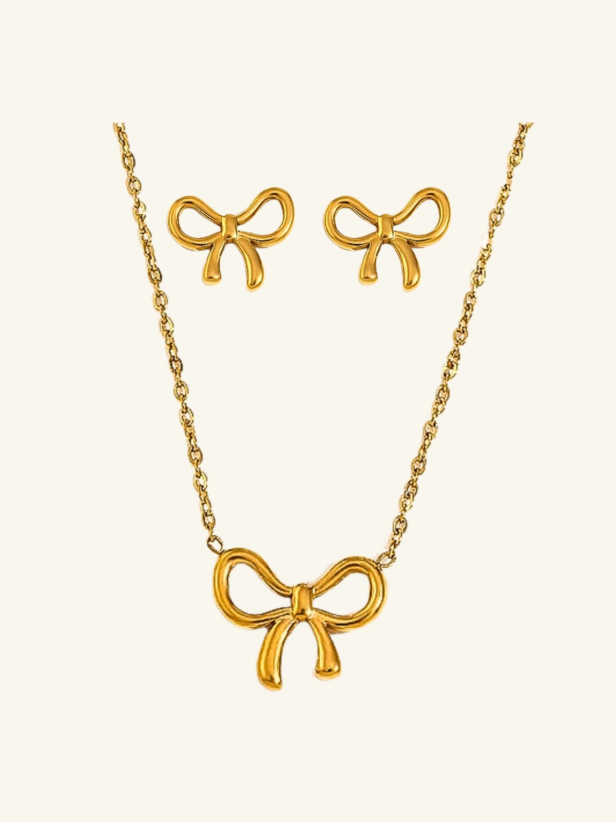 Her Essence Non Tarnish Flair Set Necklace - Gold - Shopzetu