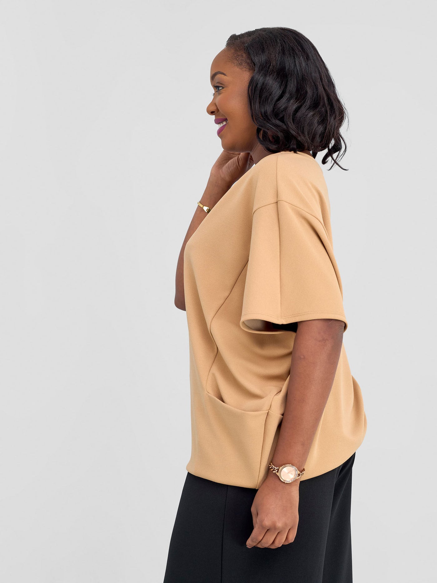 Vivo Wila Dolman Tunic - Taupe - Shopzetu