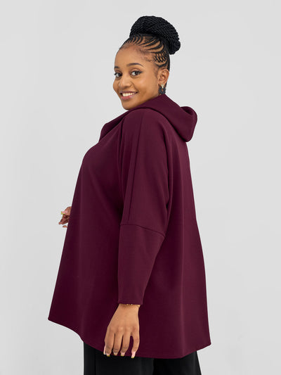 Wila Cowl Poncho - Burgundy