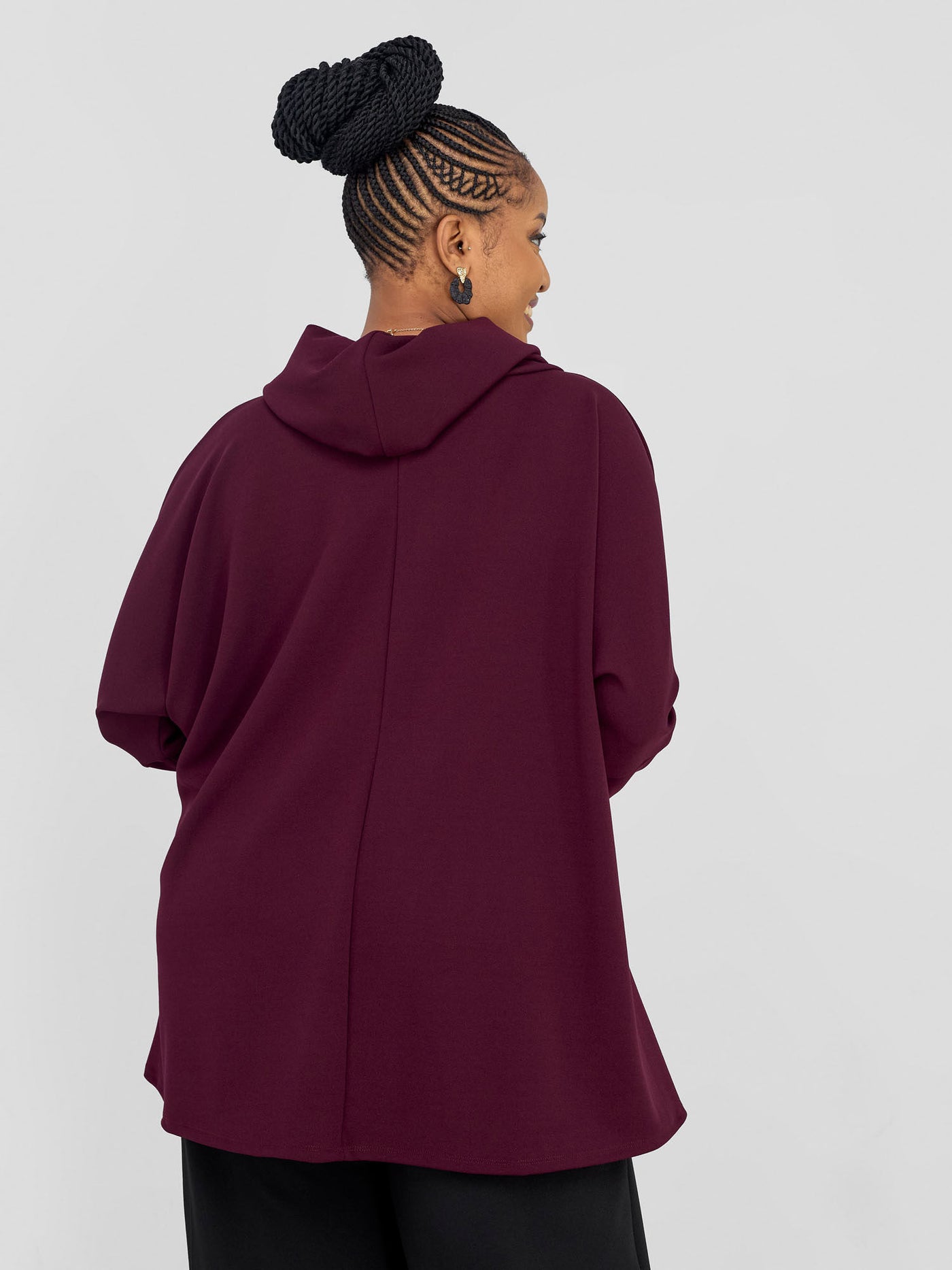 Wila Cowl Poncho - Burgundy