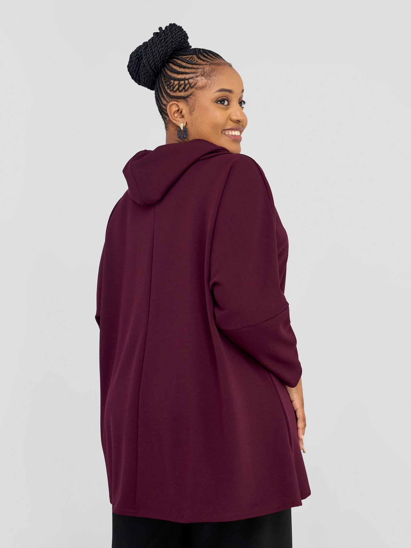 Vivo Wila Cowl Poncho - Burgundy