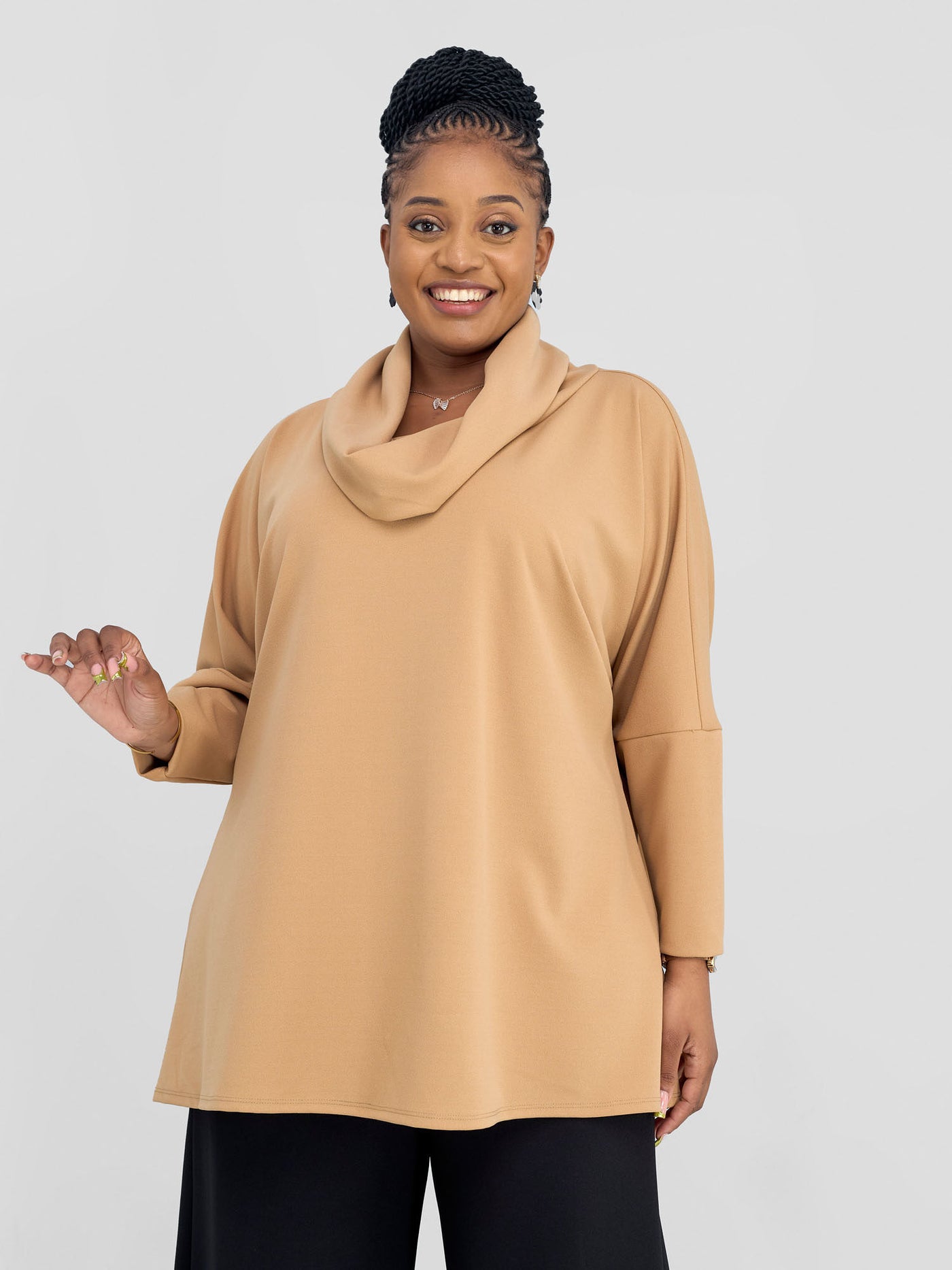 Vivo Wila Cowl Poncho - Taupe