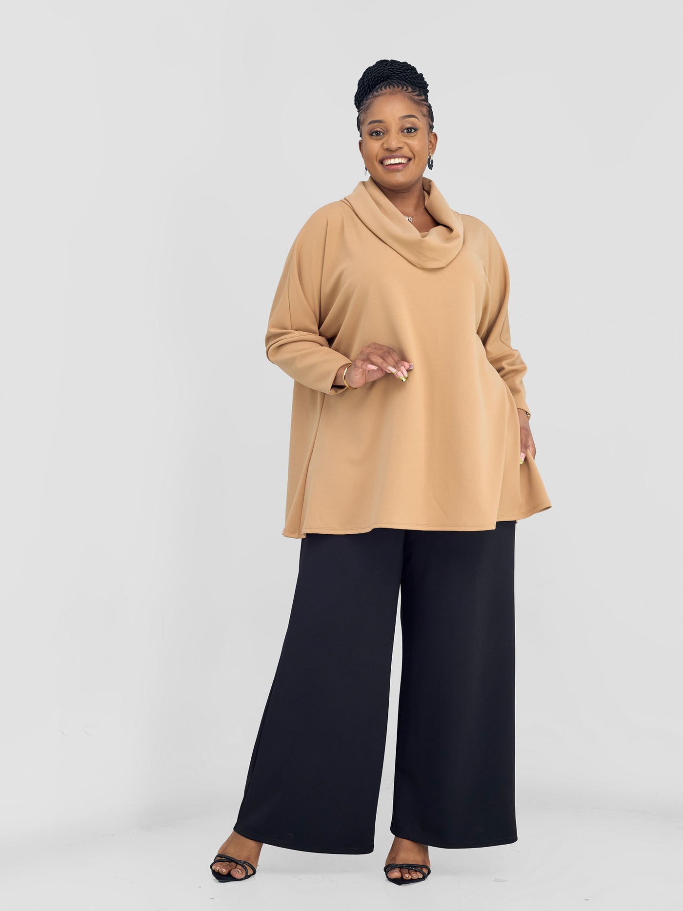 Vivo Wila Cowl Poncho - Taupe