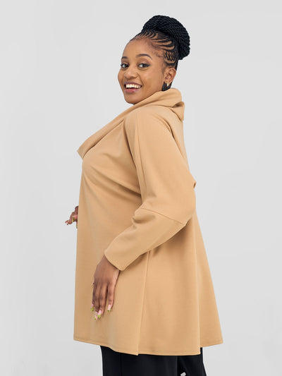 Vivo Wila Cowl Poncho - Taupe