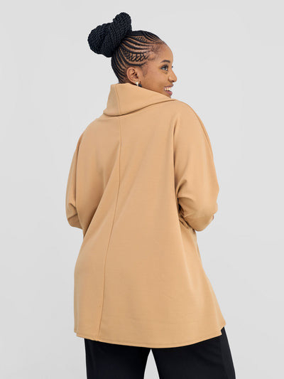 Vivo Wila Cowl Poncho - Taupe