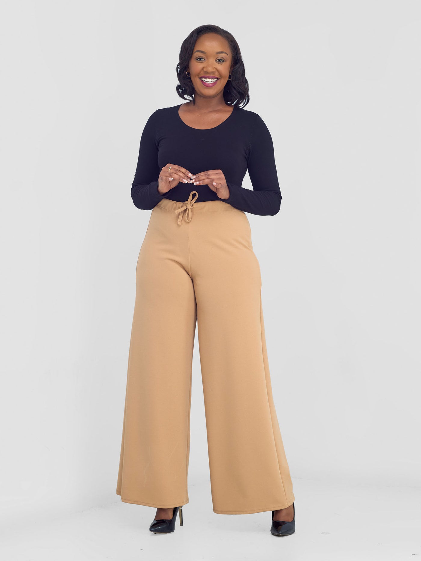 Vivo Wila Wide Leg Pants - Taupe