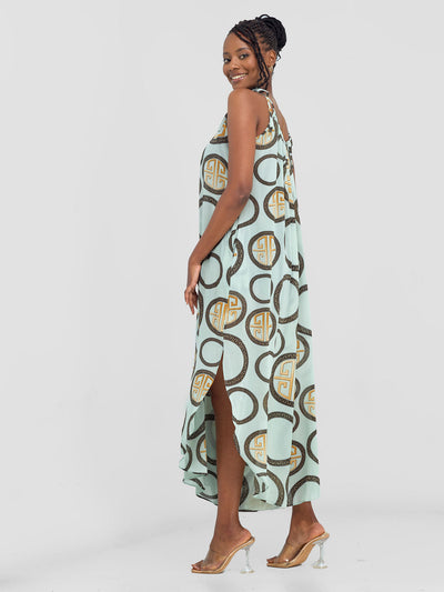 Vivo Maisha Strappy Culotte Jumpsuit - Sea Green Pingu Print