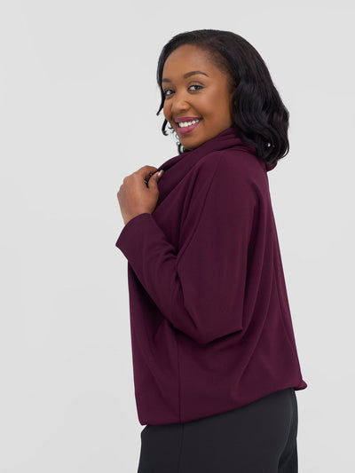 Vivo Wila Cowl Tunic - Burgundy