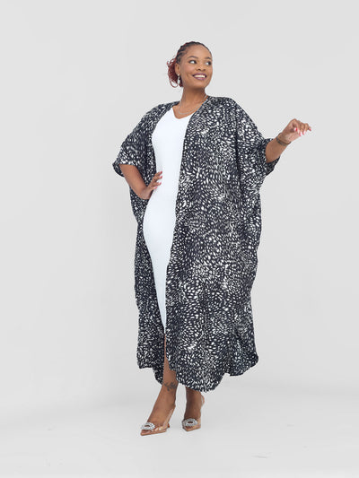 Extra Wide Kaftan - Black / White