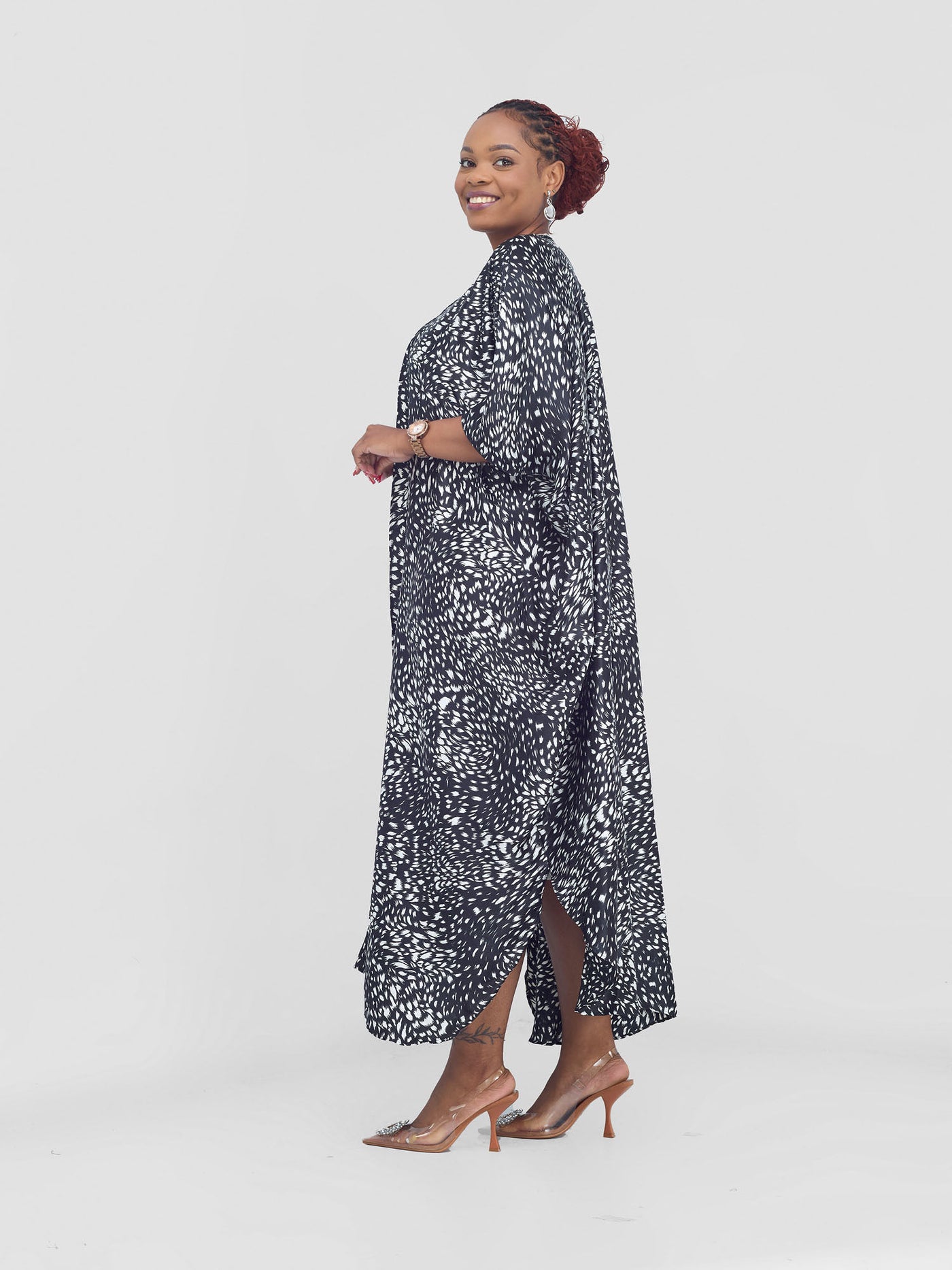 Extra Wide Kaftan - Black / White