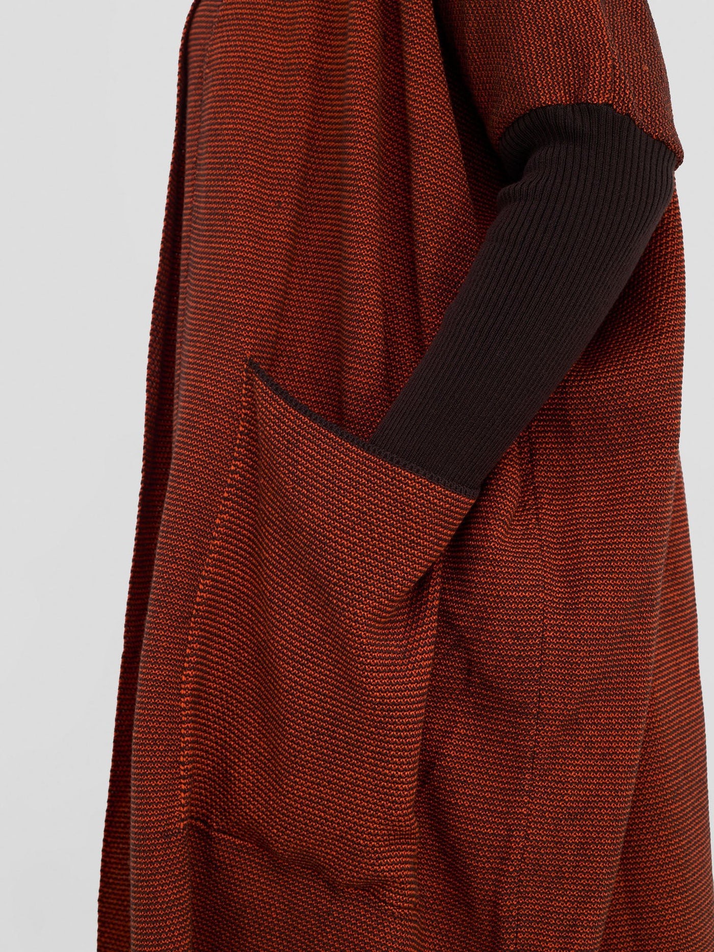 Vivo Cuffed Wide Sweater - Tangerine / Coffee Brown - Shopzetu