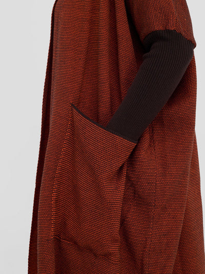 Vivo Cuffed Wide Sweater - Tangerine / Coffee Brown - Shopzetu