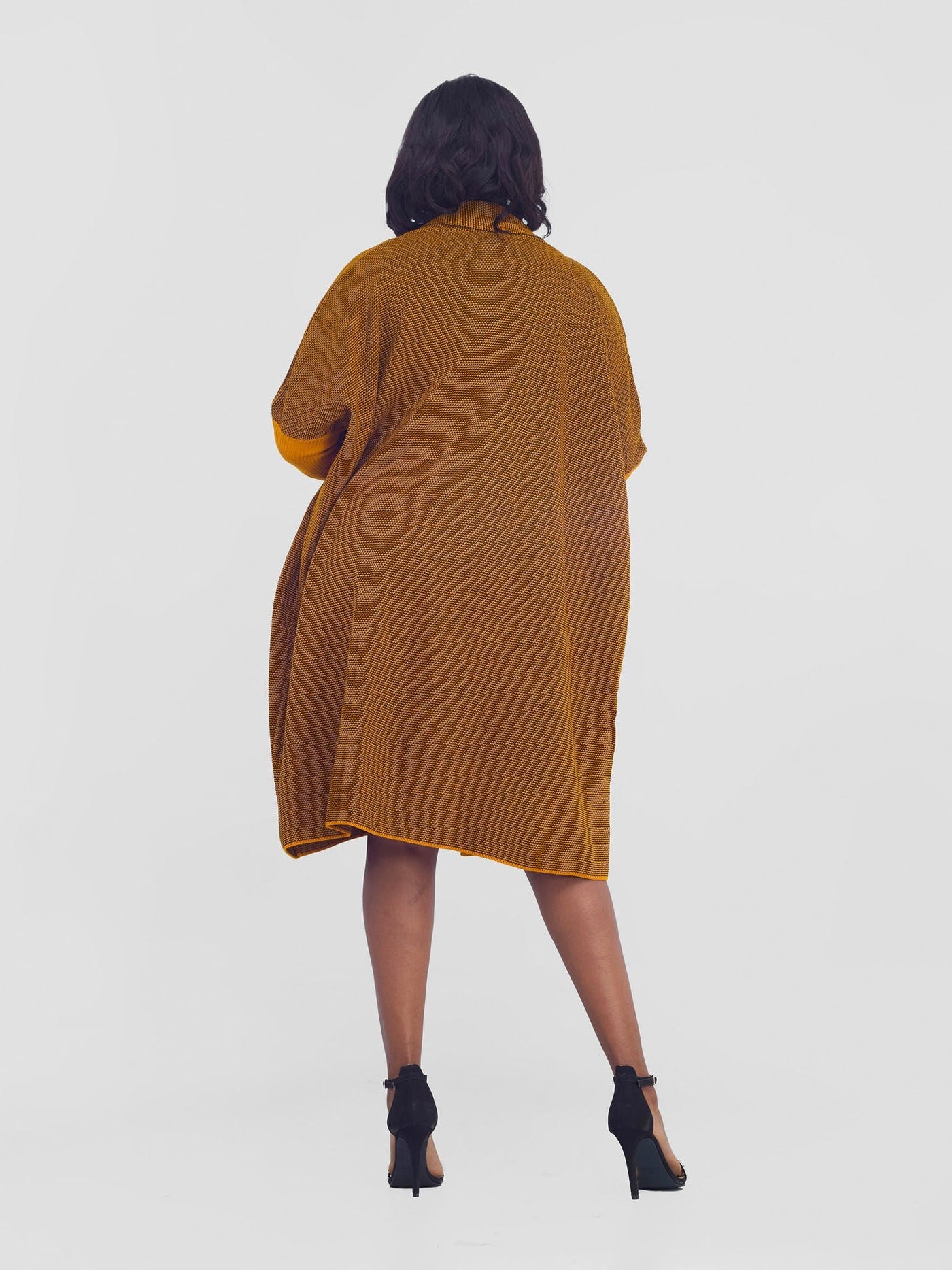 Vivo Cuffed Wide Sweater - Mustard/Black - Shopzetu