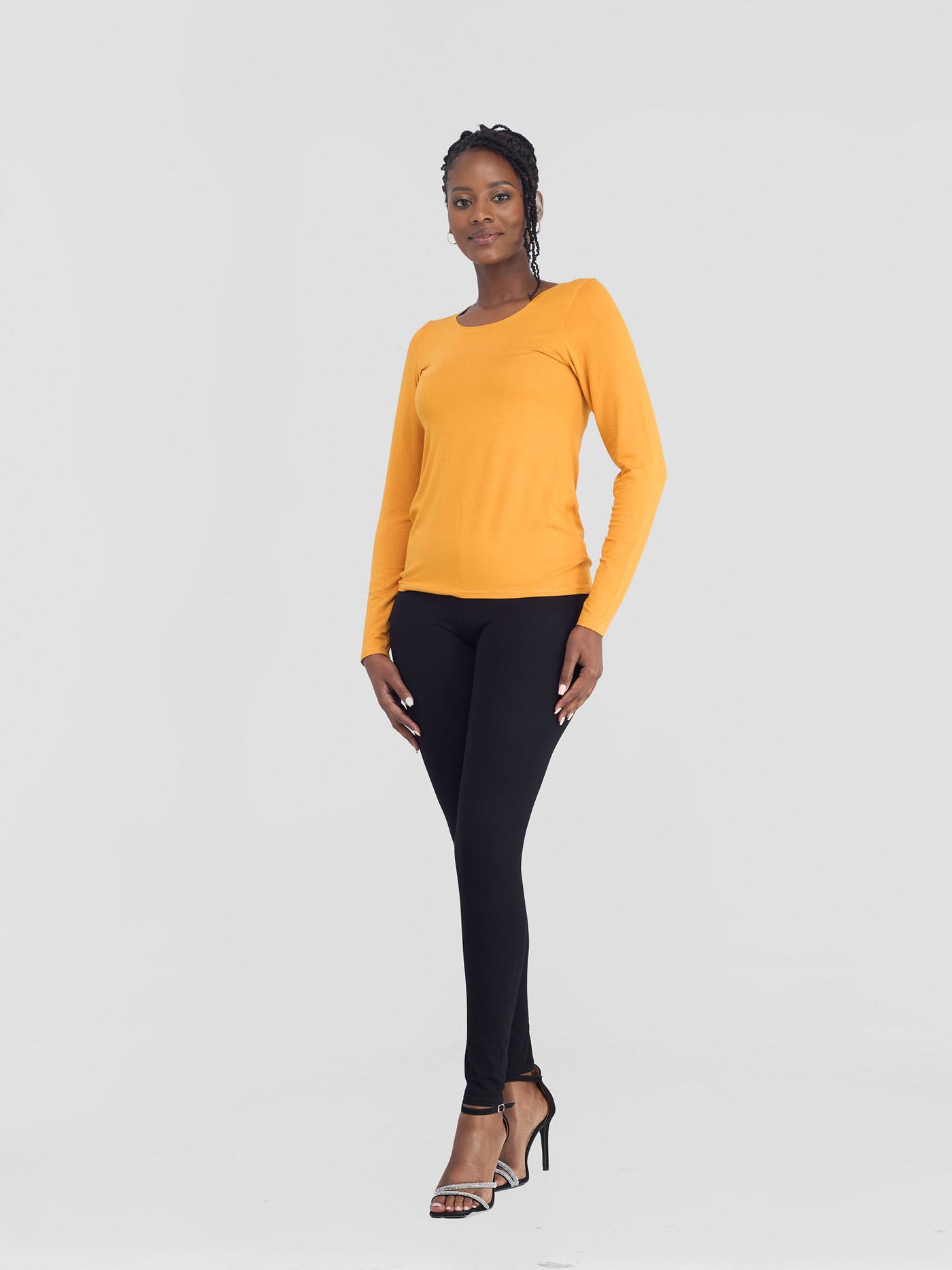 Vivo Basic Long Sleeved Top - Mustard