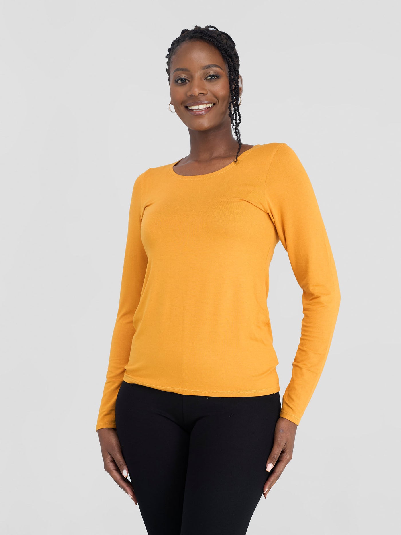 Vivo Basic Long Sleeved Top - Mustard