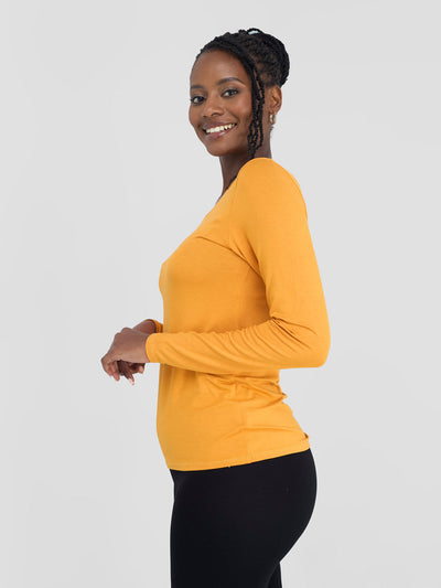 Vivo Basic Long Sleeved Top - Mustard