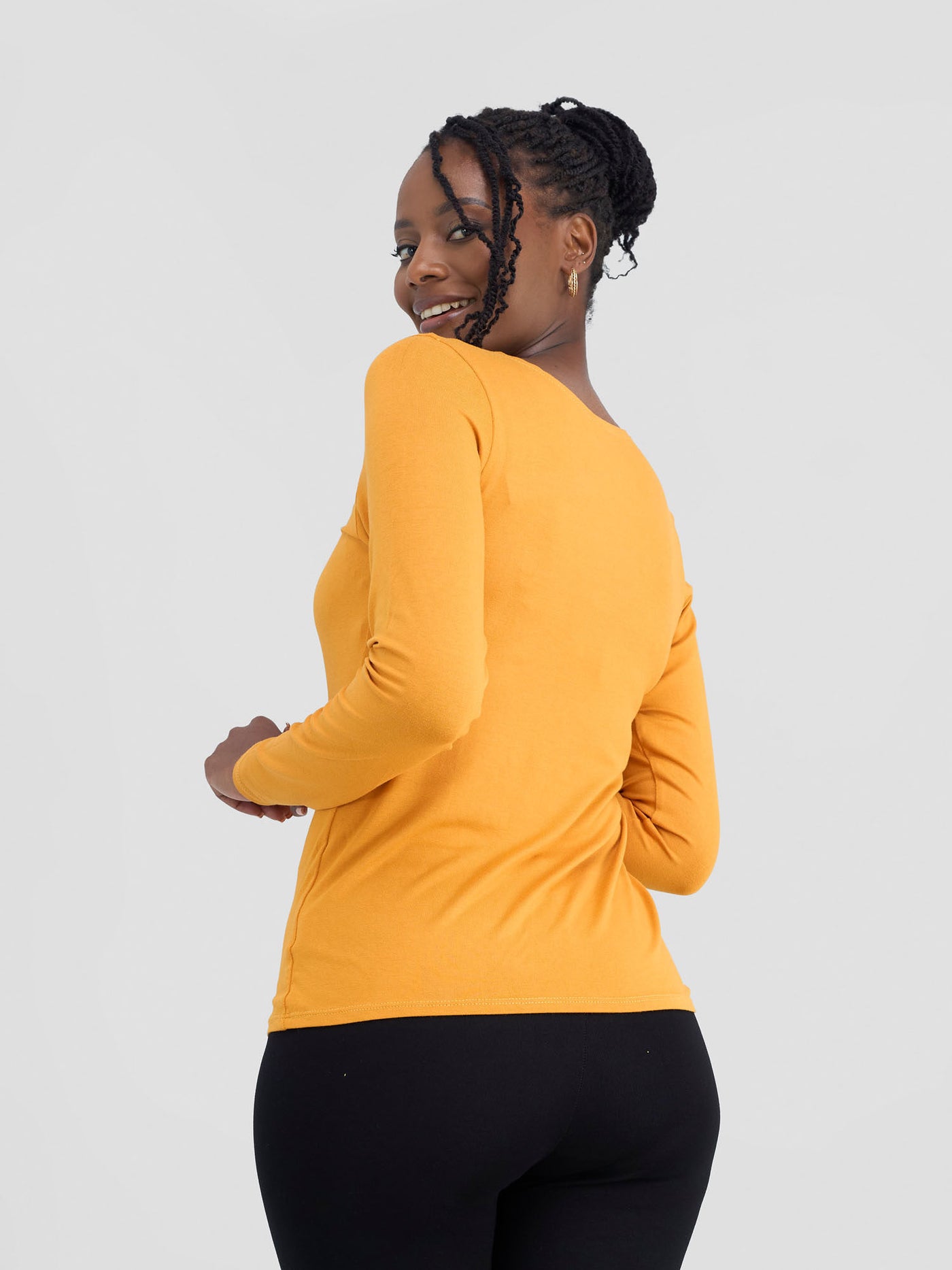 Vivo Basic Long Sleeved Top - Mustard