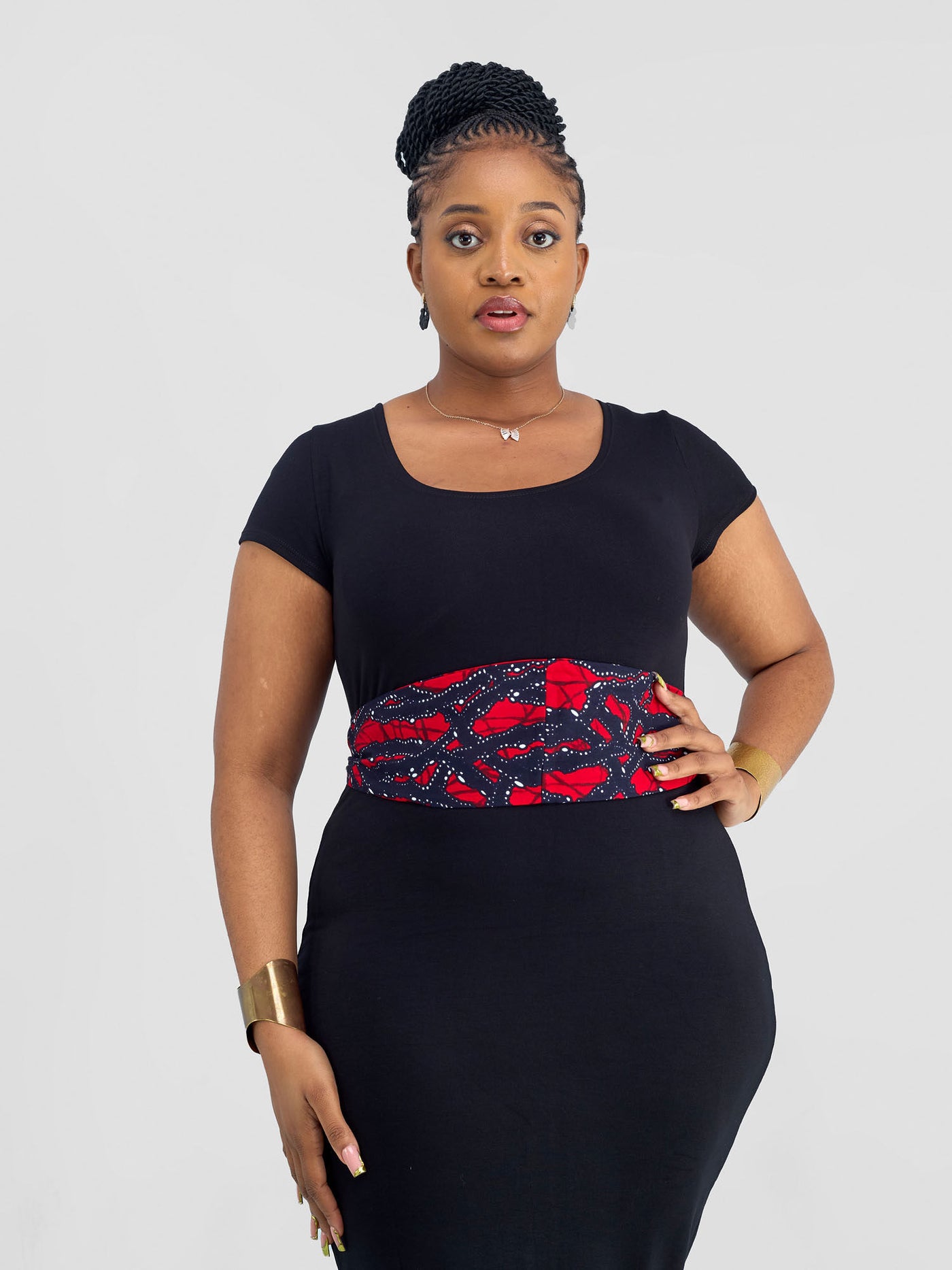 Basic Aziza Belt - Red / Black Print