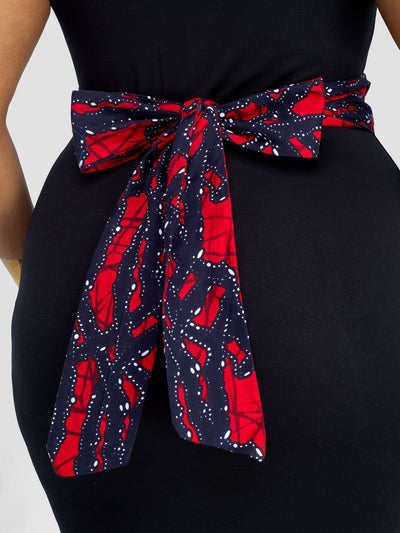 Basic Aziza Belt - Red / Black Print