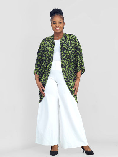 Vivo Maisha Butterfly Waterfall - Black / Green Doa Print - Shopzetu