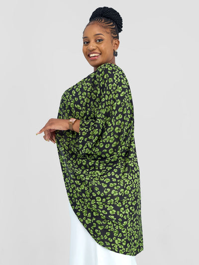 Vivo Maisha Butterfly Waterfall - Black / Green Doa Print - Shopzetu