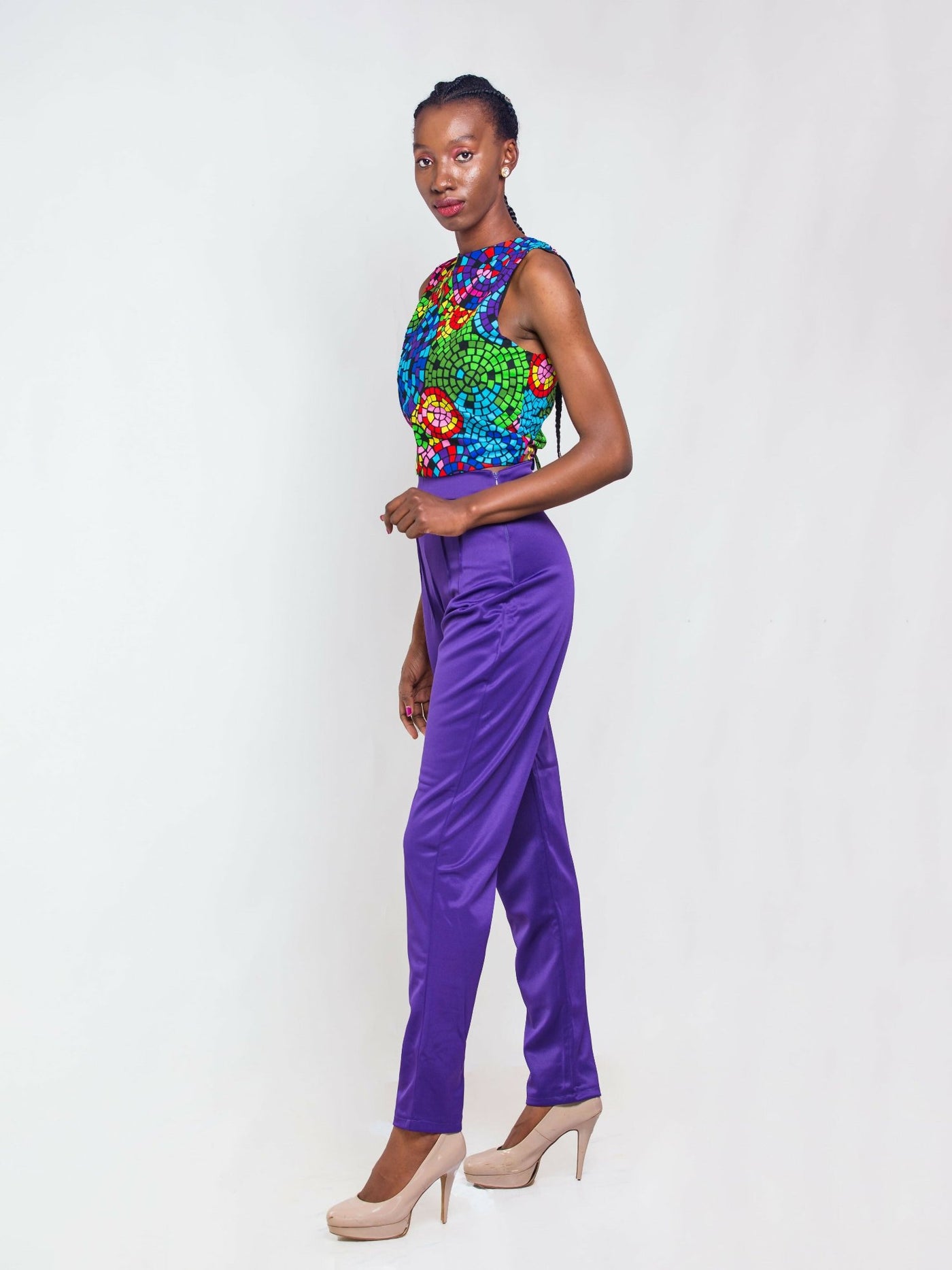 Da'Joy Fashions Thinta Pant Set - Purple - Shopzetu