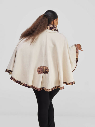 Rafiki Threads Hadhi Turtle Neck Poncho - Beige - Shopzetu