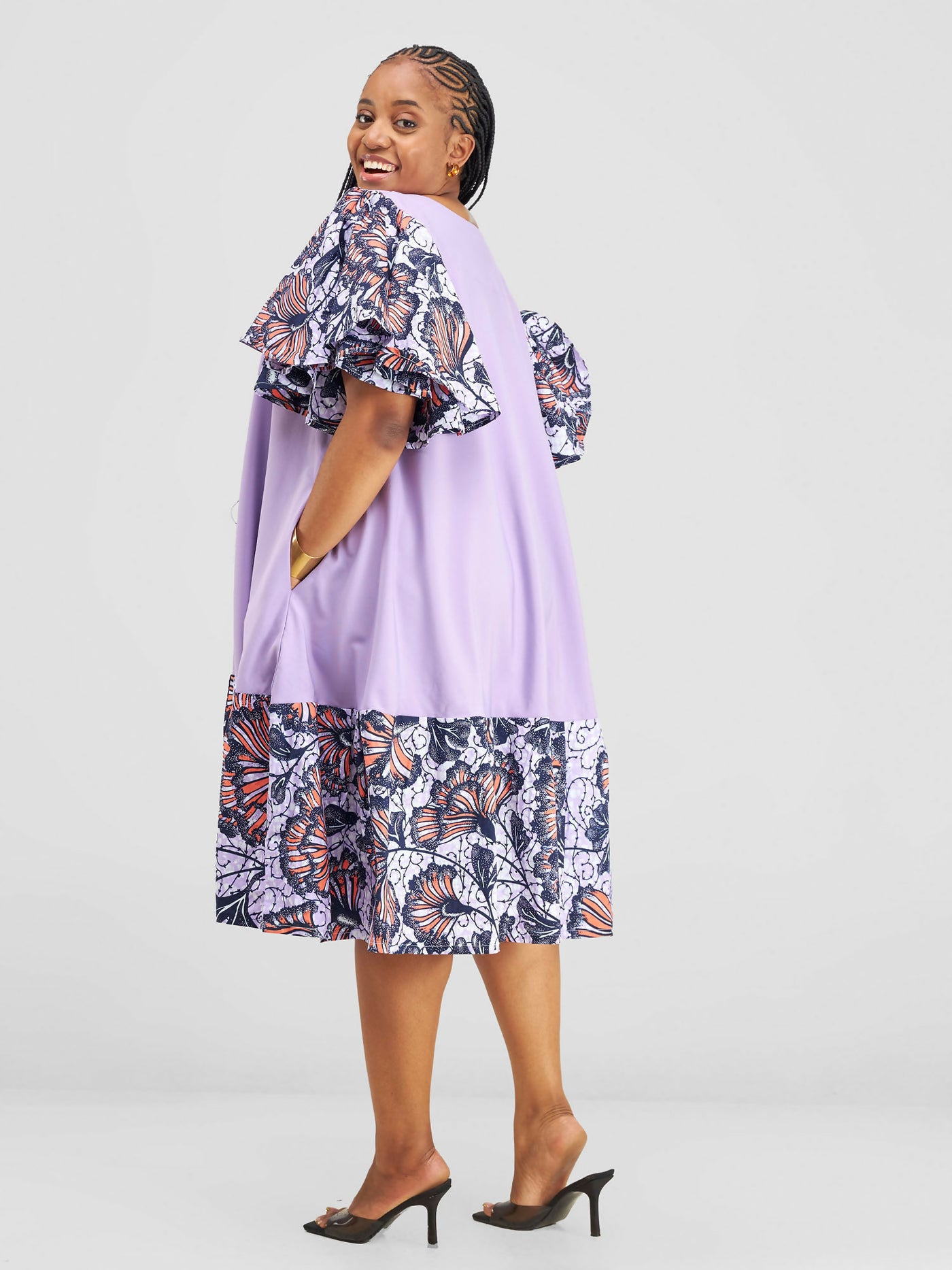 Afafla Oasis Flared Lilac Dress - Lilac