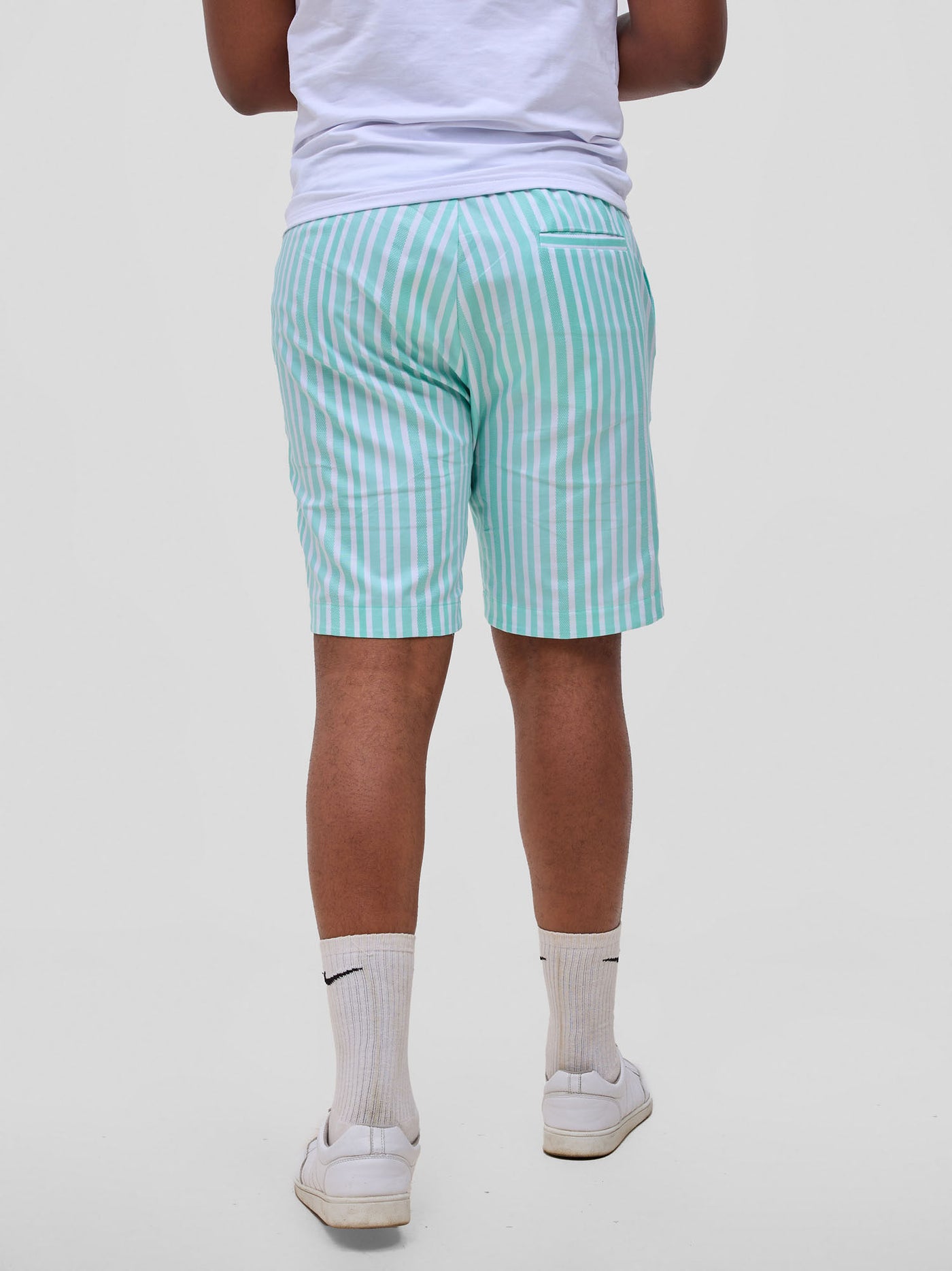 Safari Mansi Mens Shorts - Green Stripes