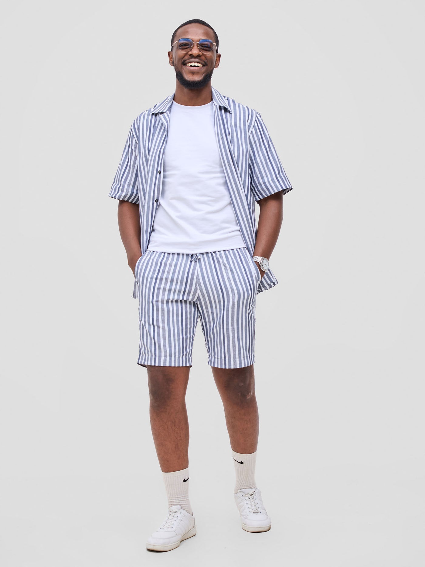 Safari Mansi Mens Shorts - Black Stripes