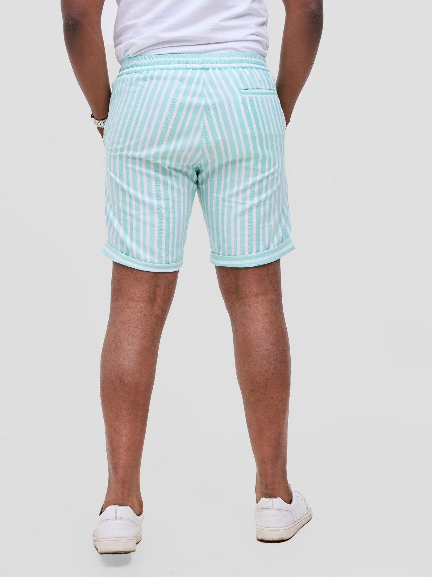 Safari Mansi Mens Shorts - Green Stripes