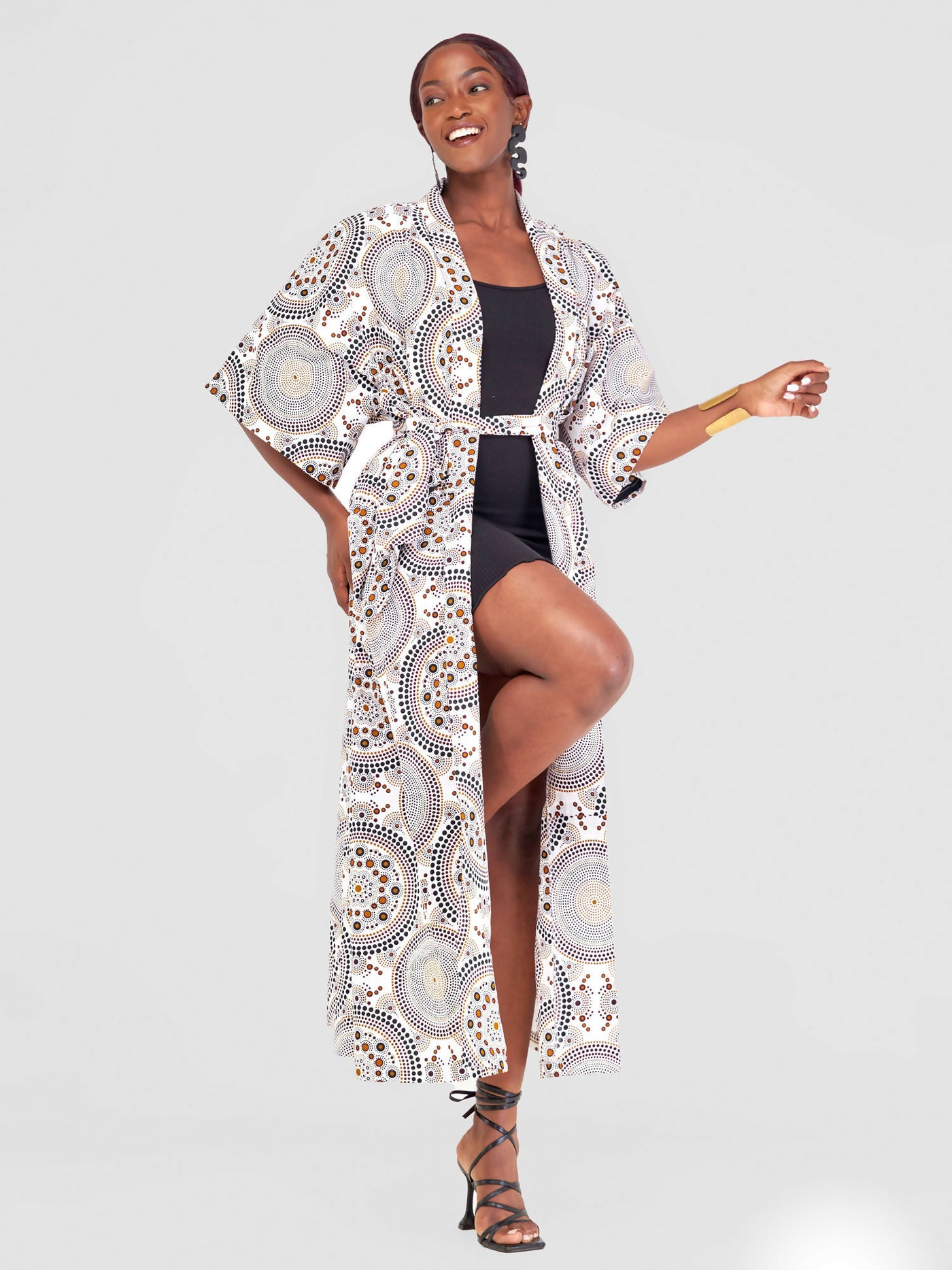 Simbaress Long Kimonos - White / Black / Brown