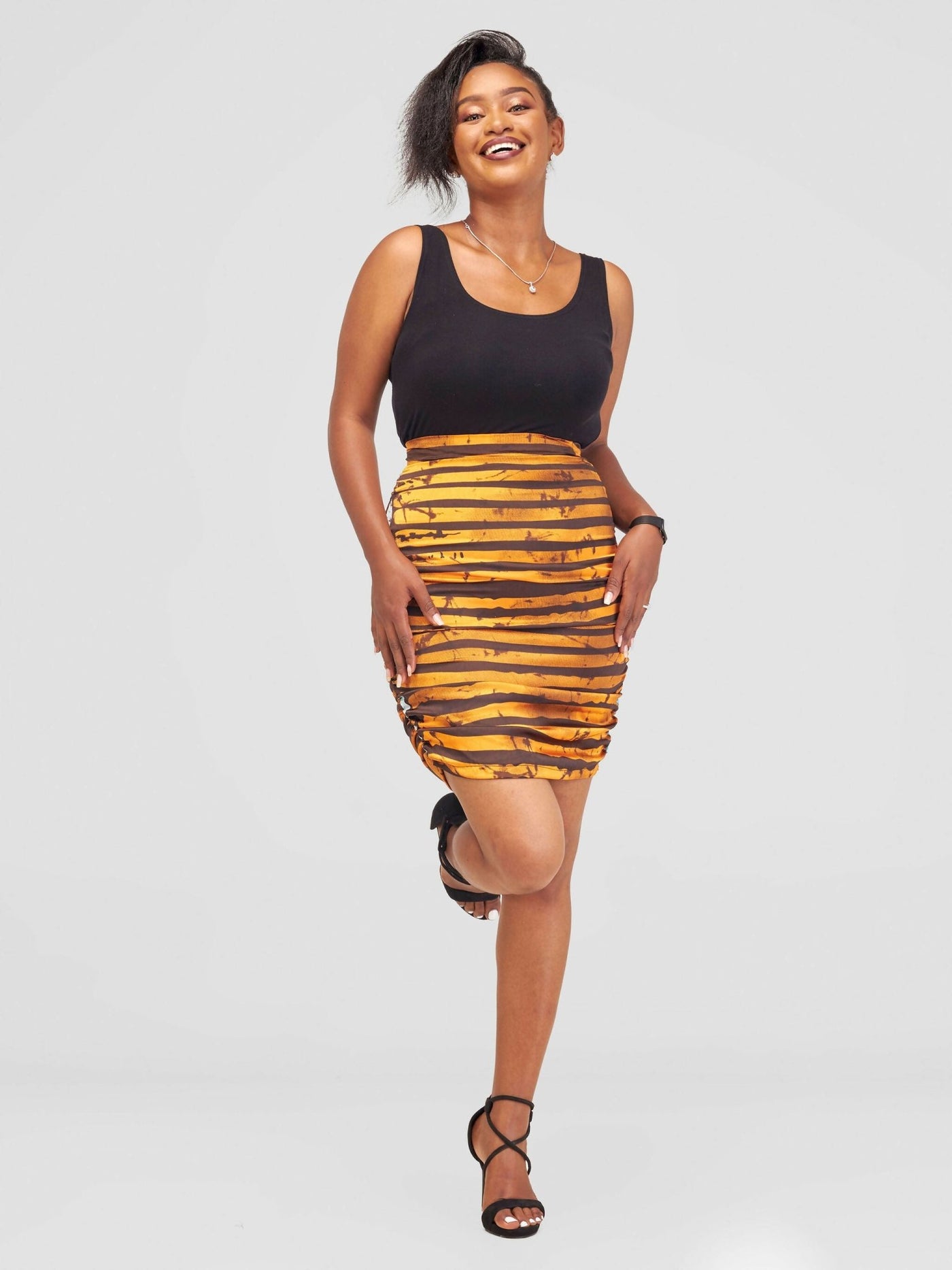 Nefpatra Africa Adire Summer Skirt - Brown - Shopzetu