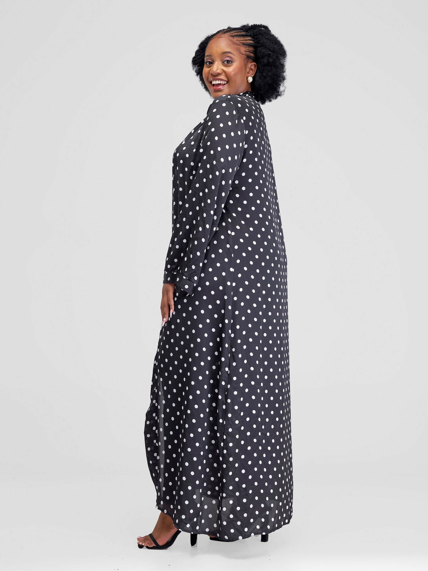 Lizola Polka Dot Kimono - Black / White - Shopzetu