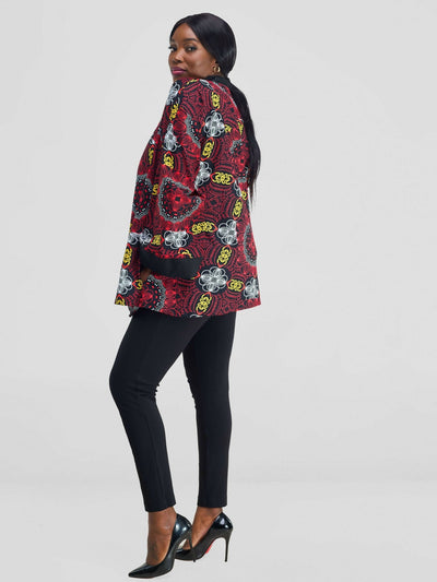 Simbaress Tausi Short Kimono - Black / Red - Shopzetu