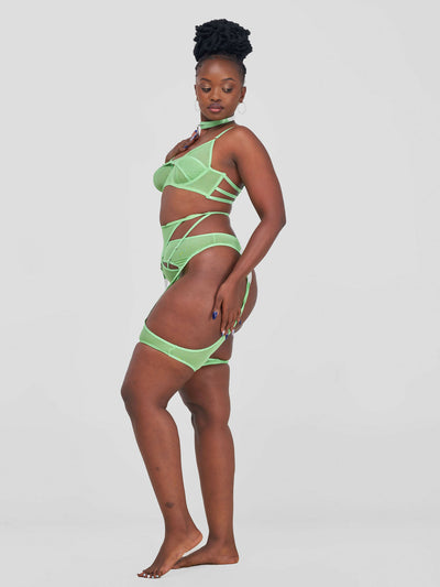 Posh Lingerie & More Erotic Strappy Lingerie Set - Green