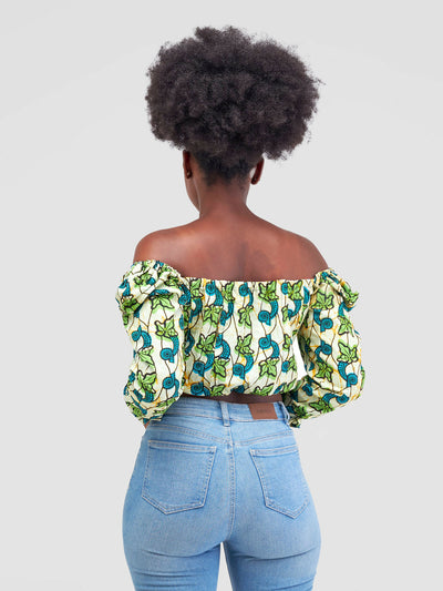 Tayari Fashion House Leaf Tayari Crop Top - Green - Shopzetu